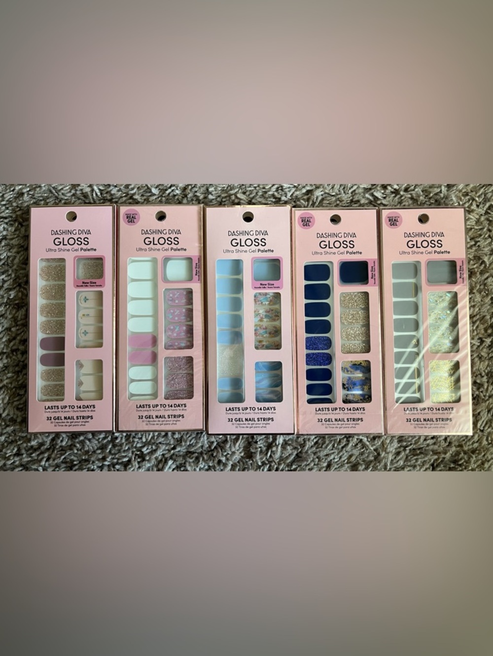 Dashing Diva Gloss Press-On Gel Nail Strips - Mixed Colors Pack